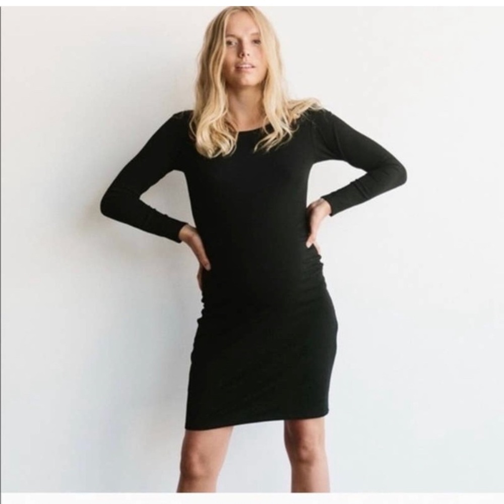 STORQ Long Sleeve Black Maternity Mini Dress size 2
